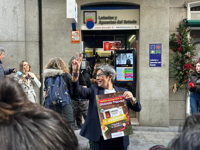 Una de las loteras de la administración número 10 de la calle Barquillo.
