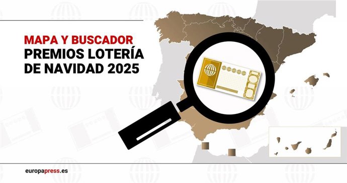 Mapa de municipios en donde han tocado el 'Gordo', segundo, tercero, cuartos y quintos premios de la Lotería de Navidad