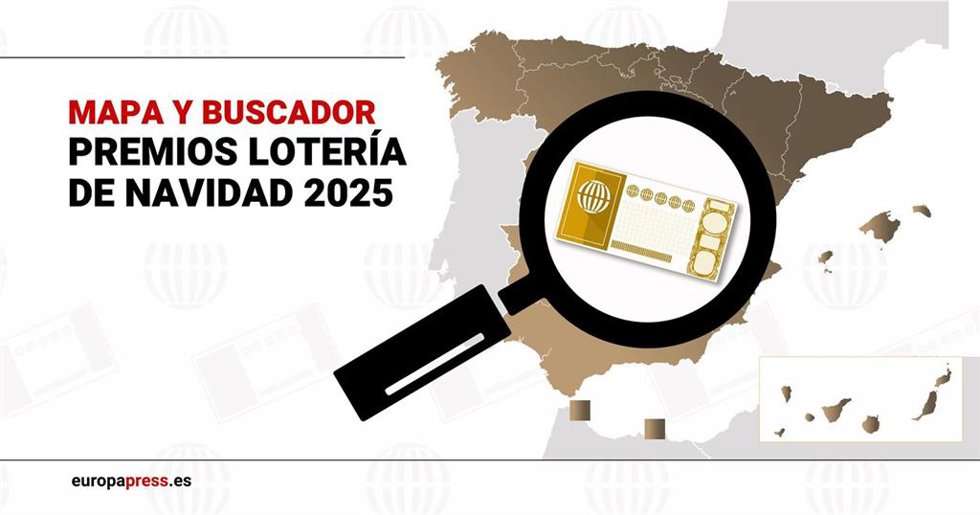 Mapa de municipios en donde han tocado el 'Gordo', segundo, tercero, cuartos y quintos premios de la Lotería de Navidad