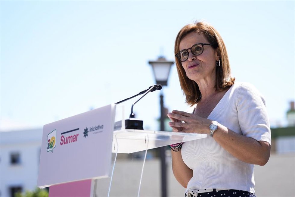 Archivo - La parlamentaria autonómica del Grupo Por Andalucía y coordinadora de Movimiento Sumar Andalucía, Esperanza Gómez, en una imagen de archivo.