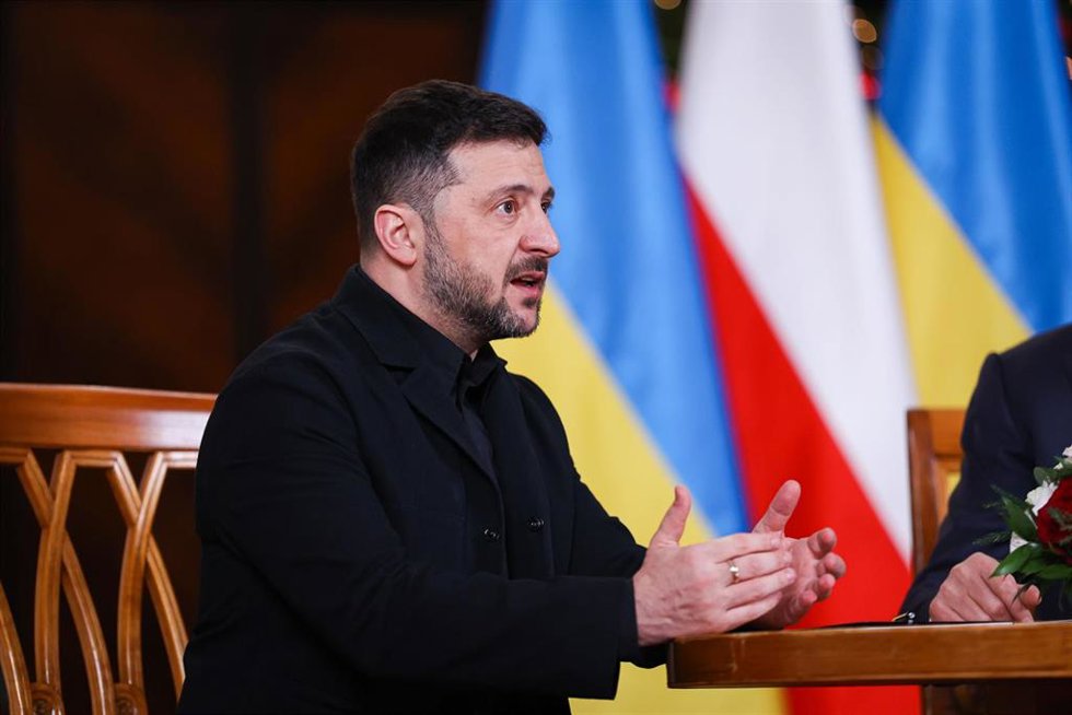 Volodimir Zelenski, presidente de Ucrania, en una visita oficial a Polonia.