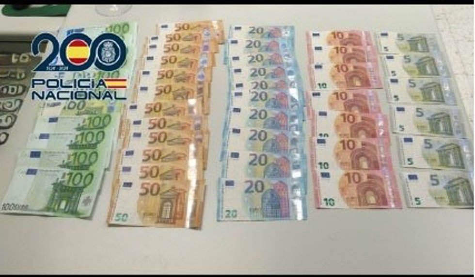 Dinero recuperado en Ponferrada (León).