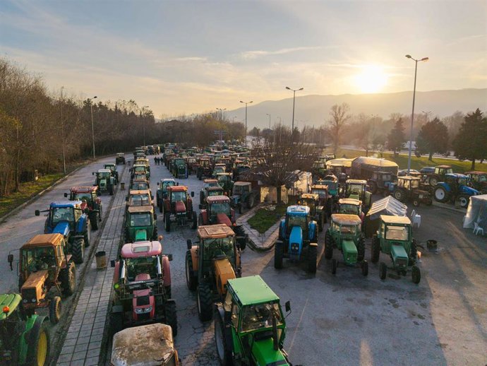 Imagen de archivo de las protestas de agricultores en Grecia.
