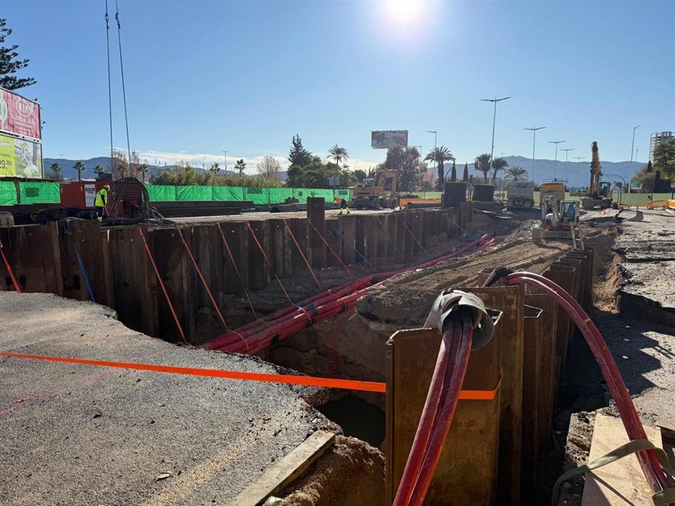 Estado de las obras por la avería del colector de Miguel Indurain