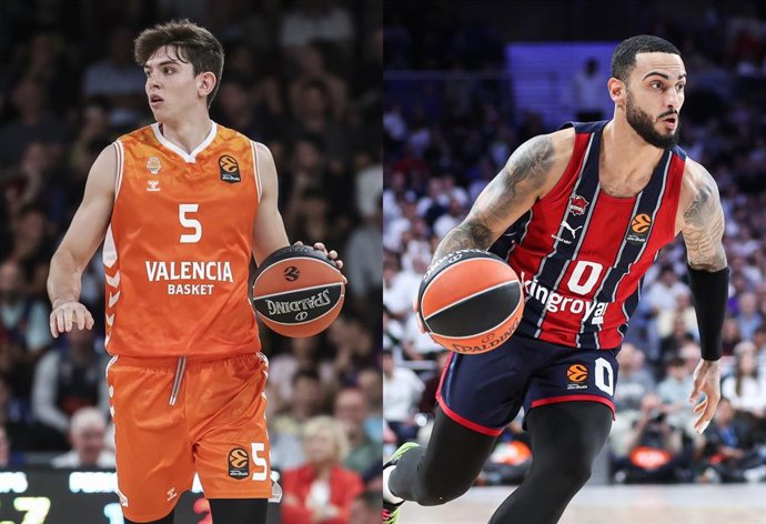 Sergio de Larrea (Valencia Basket) y Markus Howard (Kosner Baskonia)