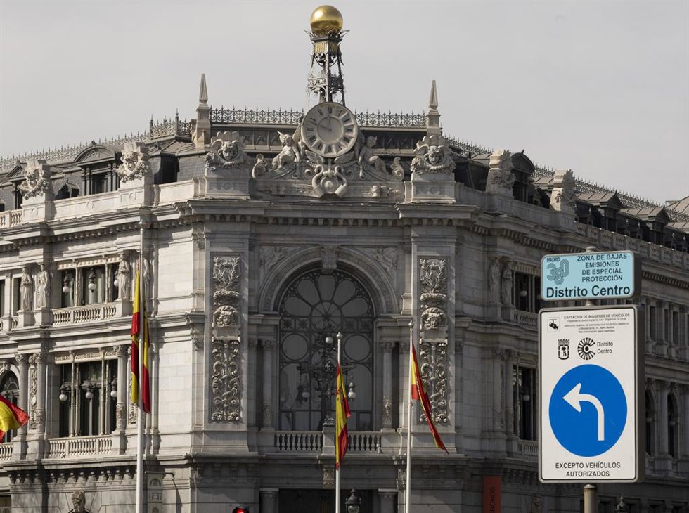 Archivo - Fachada del Banco de España en Madrid.