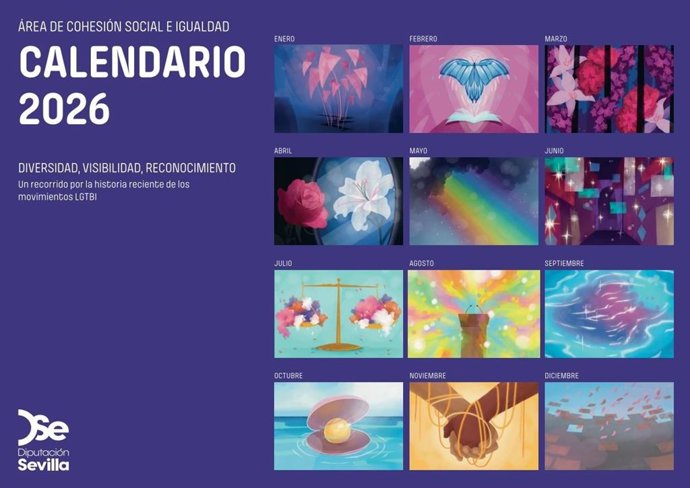 Calendario de la historia de los movimientos Lgtbi de la Diputación de Sevilla.