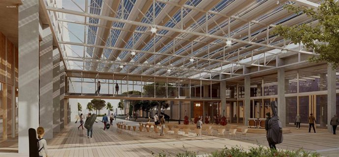 Render Del Anteproyecto Que Muestra El Paseo Central Del Futuro Districto De Las Artes