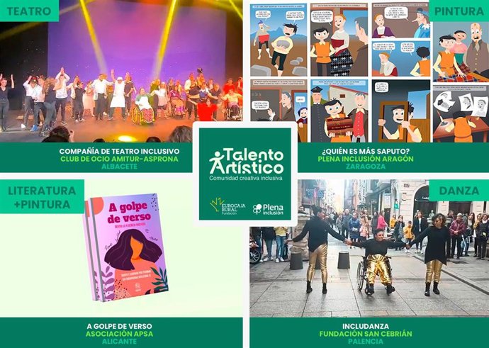 Cartel de los proyectos seleccionados en la convocatoria 'Talento artístico'.