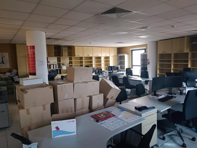 Cajas en los juzgados de Palma.