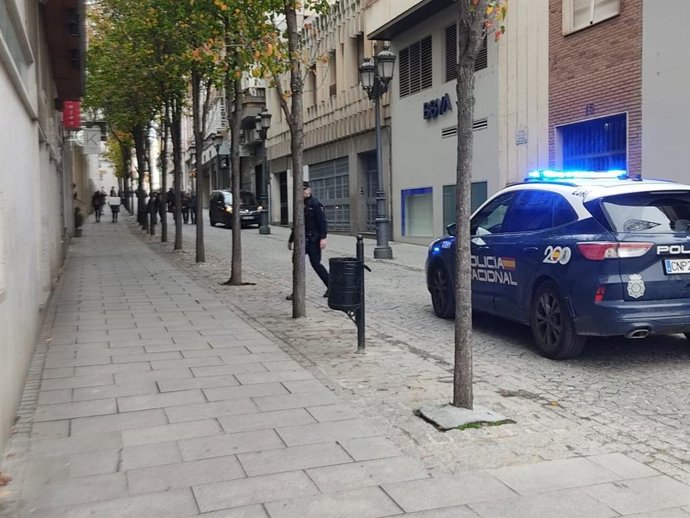 Dipositivo de seguridad junto a la Diputación de Badajoz