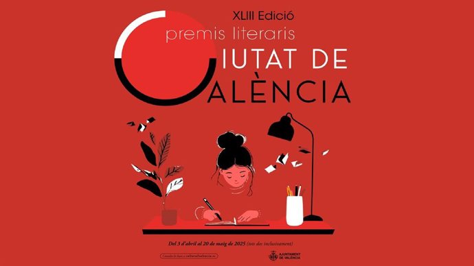 Imagen del cartel de los Premios Literarios Ciudad de València 2025.