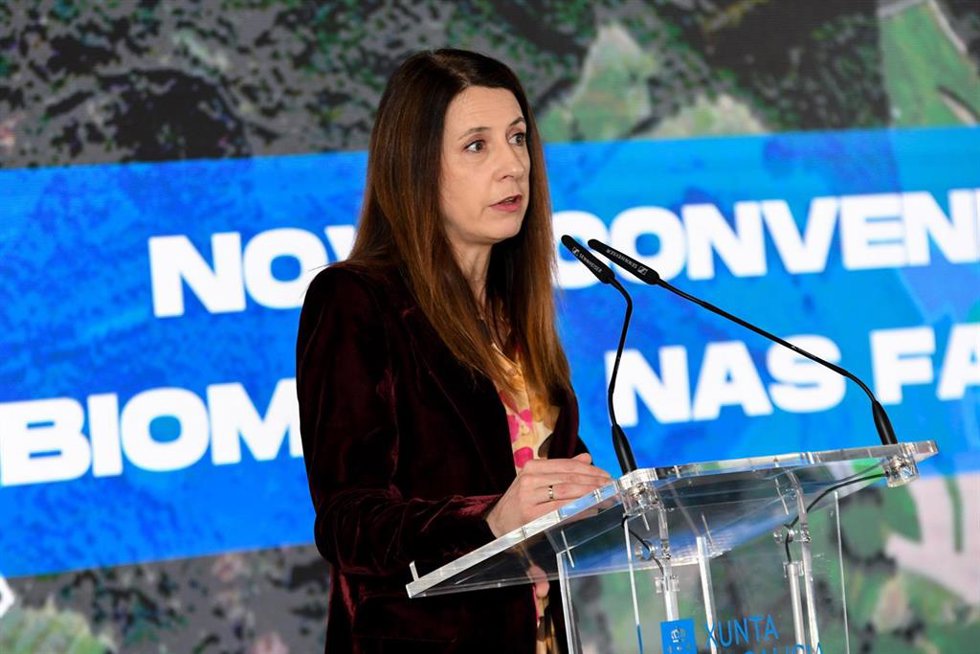 La conselleira do Medio Rural, María José Gómez, en acto de presentación de nuevo convenio de franjas
