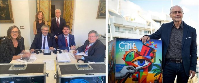 Parte del equipo del programa 'Vía Crucis Magno de Córdoba' realizado por el Centro Territorial de la RTVA en Córdoba y el periodista Manuel Bellido Mora, ganadores del Premio Córdoba de Periodismo.