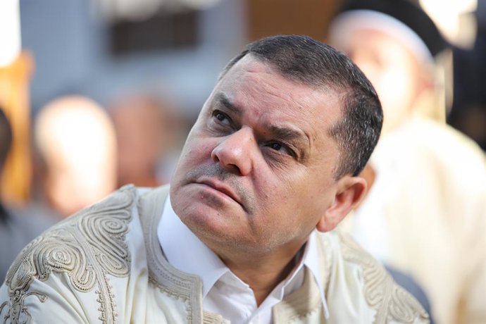 Archivo - May 2, 2022, Misrata, Libya: Libyan Prime Minister, Abdul Hamid Dbeibeh attends Eid al-Fitr prayers marking the end of the holy fasting month of Ramadan at the Al-Ghalban Mosque in Misrata.