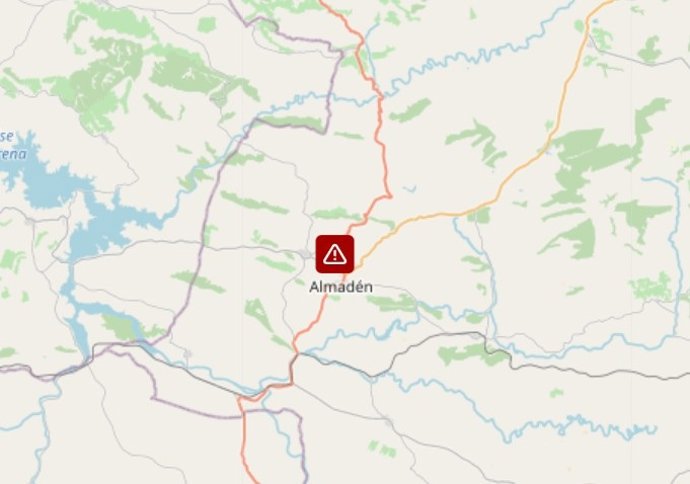 Mapa de un incendio en Almadén con un hombre fallecido