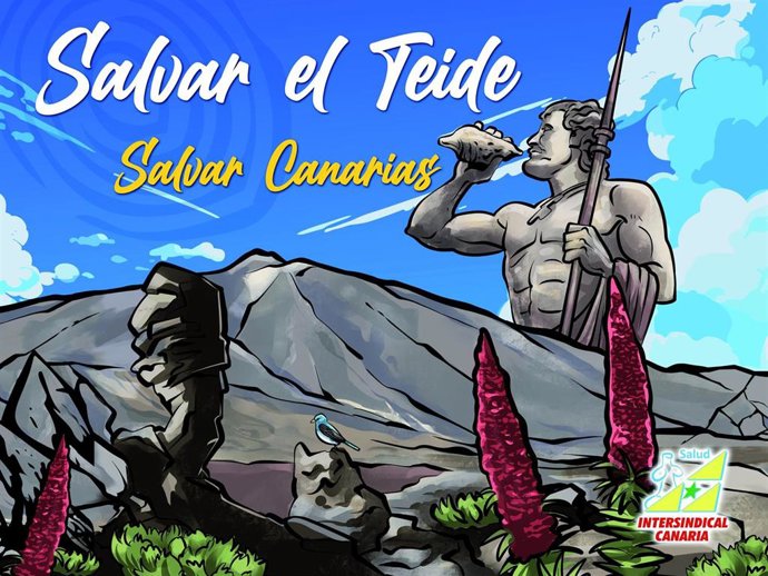 Calendario editado por Intersindical Canaria bajo el lema 'Salvar el Teide'