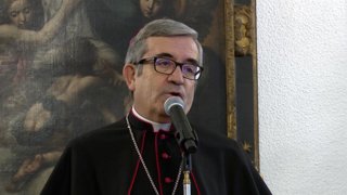 El arzobispo de Valladolid y presidente de la Conferencia Episcopal Española (CEE), Luis Argüello en su felicitación de Navidad en el Arzobispado de Valladolid.