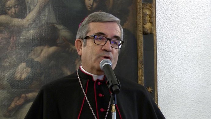 El arzobispo de Valladolid y presidente de la Conferencia Episcopal Española (CEE), Luis Argüello en su felicitación de Navidad en el Arzobispado de Valladolid.
