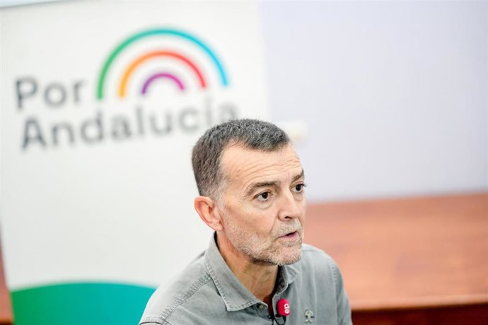 El coordinador federal de IU y candidato de Por Andalucía a la presidencia de la Junta, Antonio Maíllo, en una entrevista concedida a Europa Press.