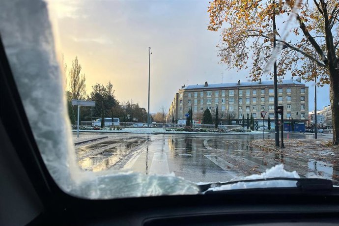 Archivo - Nieve en Vitoria (Álava)  