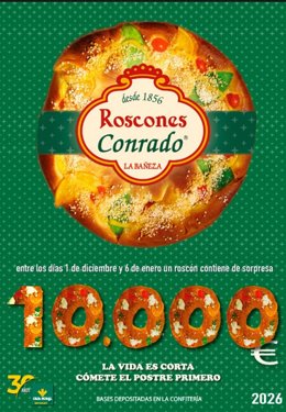 Cartel de la nueva edición del roscón que esconde 10.000 euros.