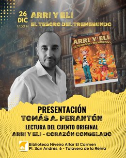 El talaverano Tomás A. Perantón presenta su libro 'Arri y Eli-El Tesoro del Tremebundo' en la ciudad este viernes.