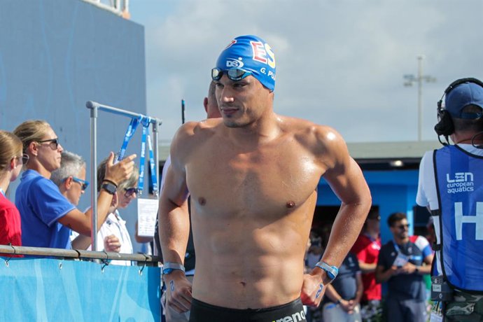 Archivo - August 20, 2022, Rome, Italy: Rome, Italy, Lido di Ostia, August 20, 2022, Guillem Pujol Belmonte (ESP)  during  European Acquatics Championships - Open Water (day1) - Swimming.