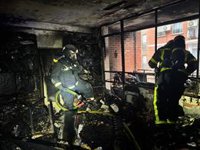 Cinco atendidos en el incendio de una vivienda en Móstoles