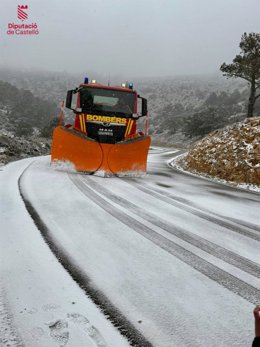 Nieve en el interior norte de Castellón