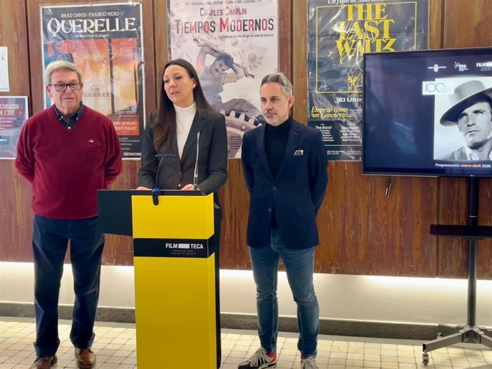 La consejera Carmen Conesa durante la rueda de prensa de presentación de la programación de la Filmoteca Regional