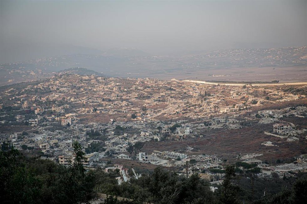 Archivo - Daños materiales en la ciudad de Kafarkila, en el sur de Líbano, a causa de la ofensiva militar de Israel (archivo)
