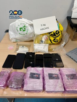 Sustancias incautadas en el registro de la vivienda del barrio de Delicias.