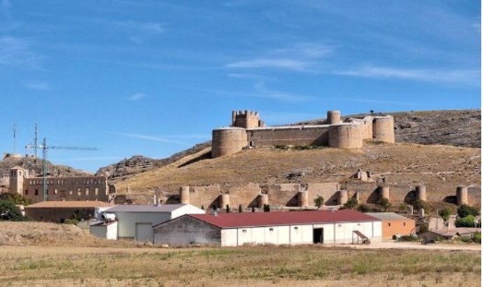 Obras en el palacio de los Marqueses de Berlanga, en el pueblo soriano de Berlanga de Duero.