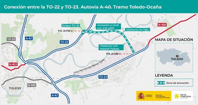 Proyecto de trazado y construcción del ramal de conexión entre las carreteras TO-22 y TO-23.