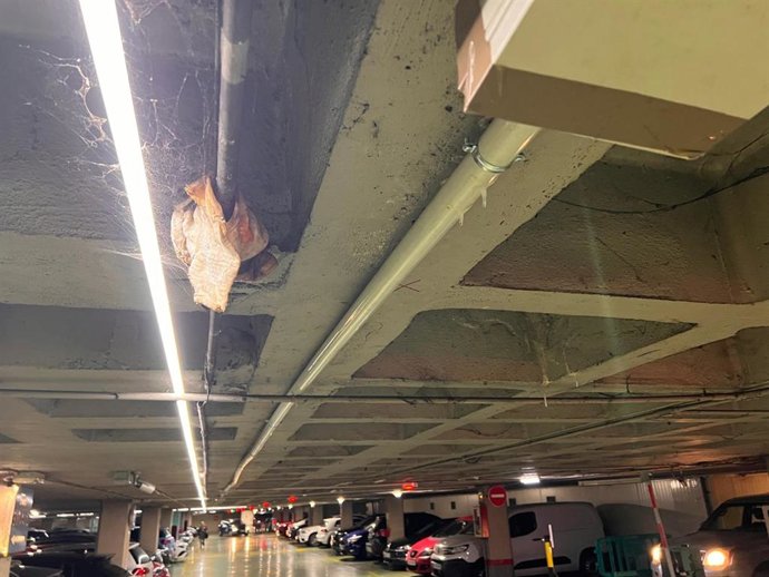 Imagen del interior del aparcamiento de la plaza mayor de Valladolid.