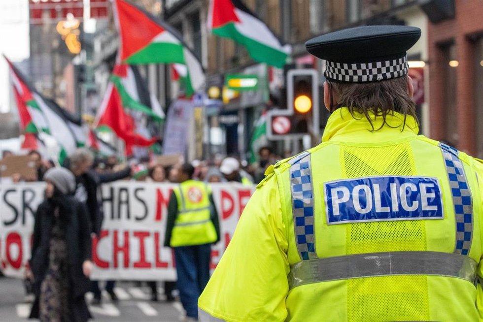 Protestas pro-palestinas en Reino Unido.