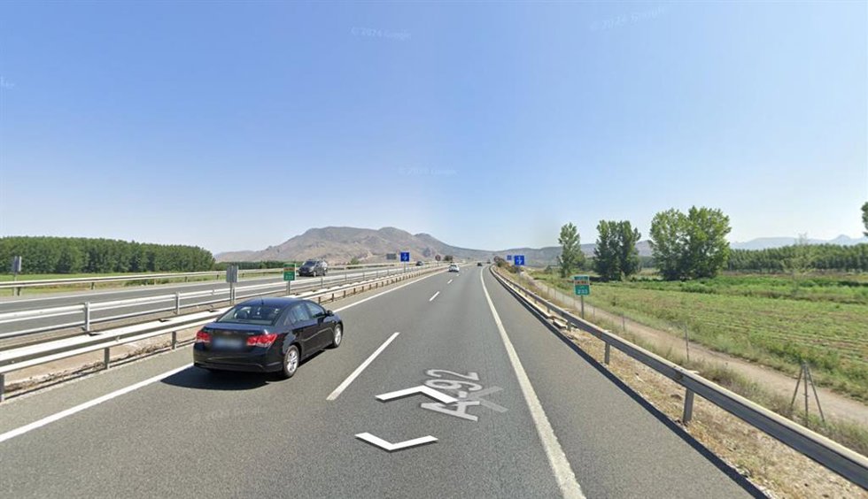 Lugar del accidente en la A-92.