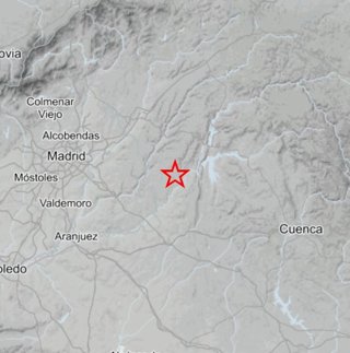 Mapa del terremoto registrado en Yebra.