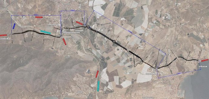 Imagen del proyecto de trazado de la vía de alta capacidad de la Bahía de Mazarrón.