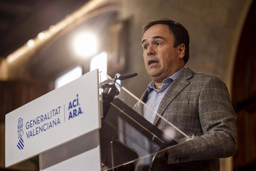 El president de la Generalitat, Juanfran Pérez Llorca, durante una rueda de prensa, en imagen de archivo.