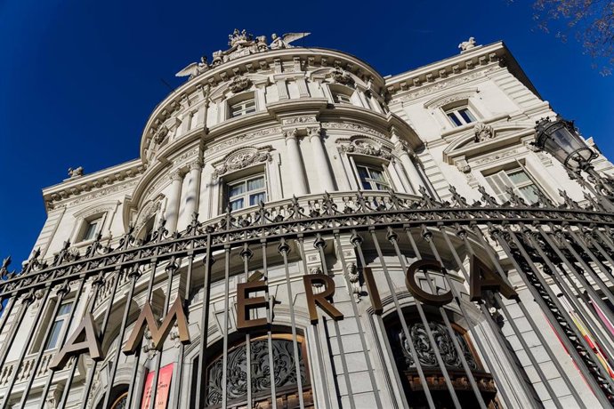 Archivo - Fachada de Casa América durante la presentación del Valle de La Lengua, en Casa de América, a 13 de marzo de 2023, en Madrid (España). El Valle de La Lengua es un proyecto que contribuye al despliegue del potencial del español como herramienta d