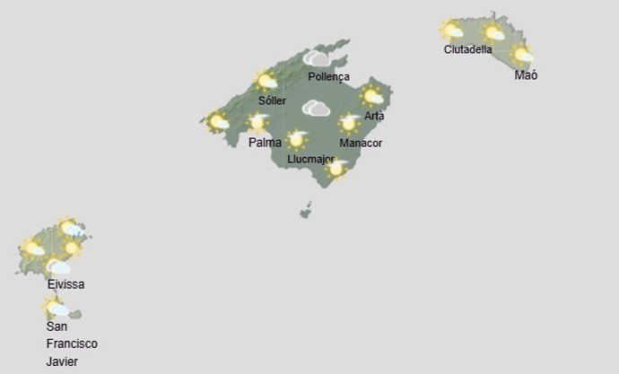 El tiempo hoy, domingo 28 de diciembre, en Baleares.