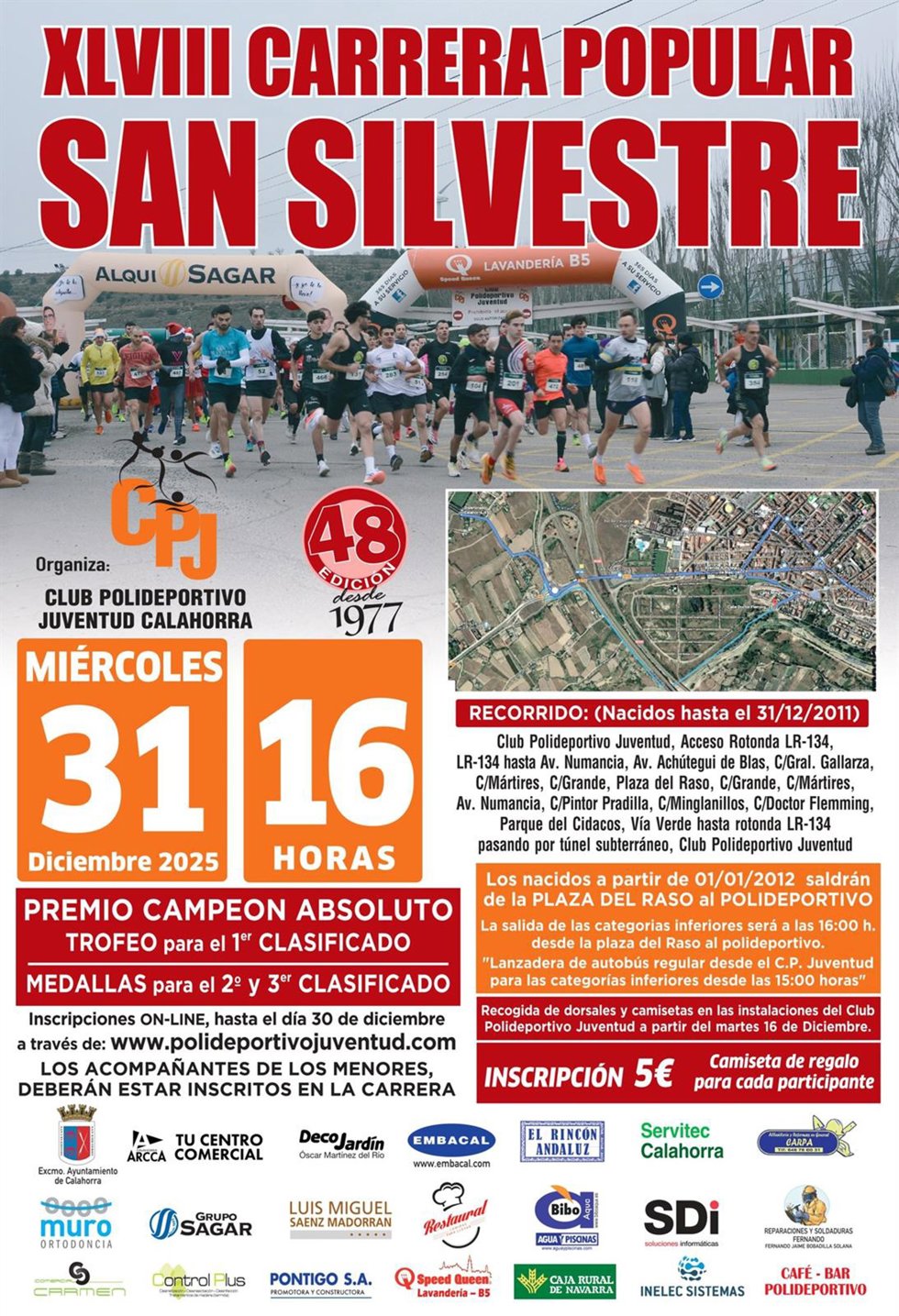 Calahorra despedirá el año con la tradicional Carrera popular San Silvestre el 31 de diciembre