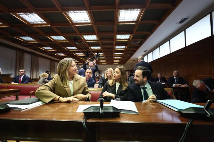 Archivo - La portavoz del PP en el Senado, Alicia García (i), durante la Comisión de Investigación sobre el 'caso Koldo', en el Senado, a 30 de octubre de 2025, en Madrid (España).