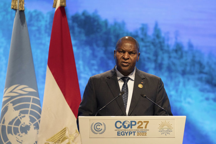 Archivo - El presidente de República Centroafricana (RCA), Faustin-Archange Touadera