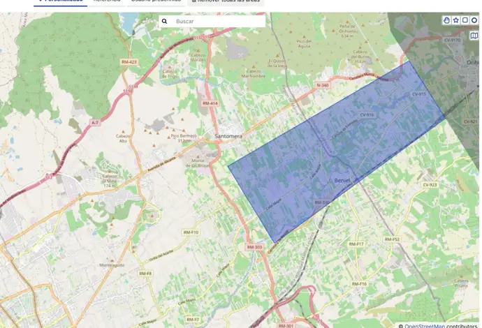 Zona afectada por desbordamiento