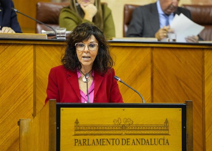 Archivo - La diputada del PSOE-A María Ángeles Prieto interviene en el Pleno del Parlamento andaluz. (Foto de archivo).