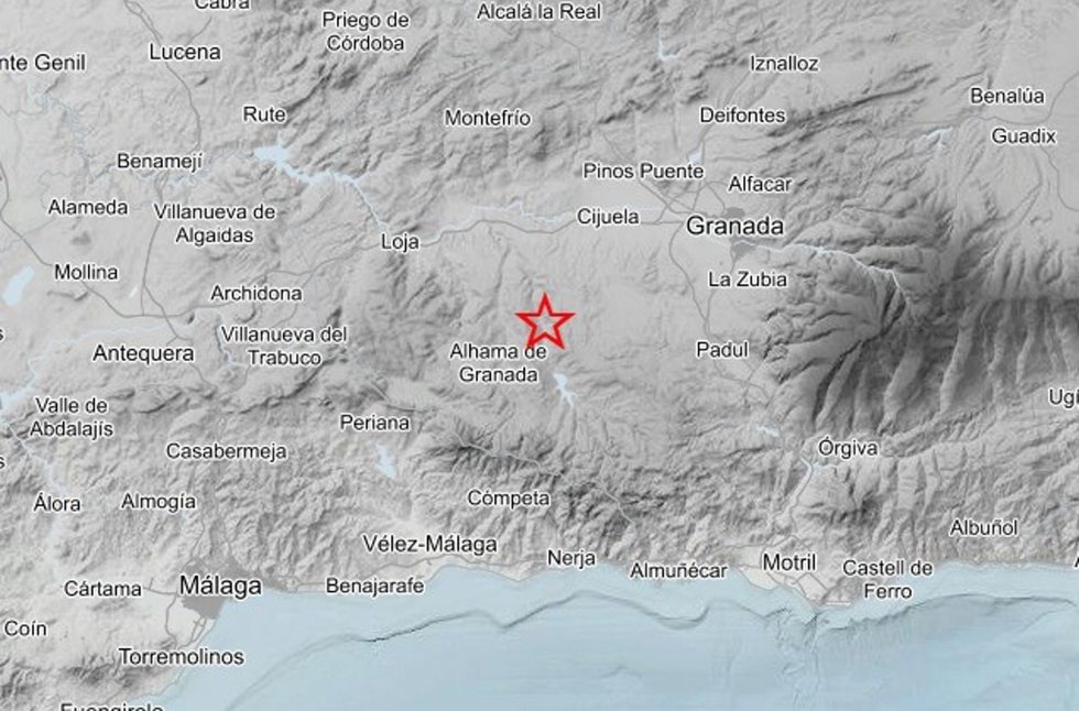 Imagen del terremoto registrado en Otívar (Granada).