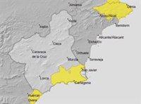 La Aemet mantiene para este lunes su aviso por lluvias y tormentas en el Campo de Cartagena y Mazarrón